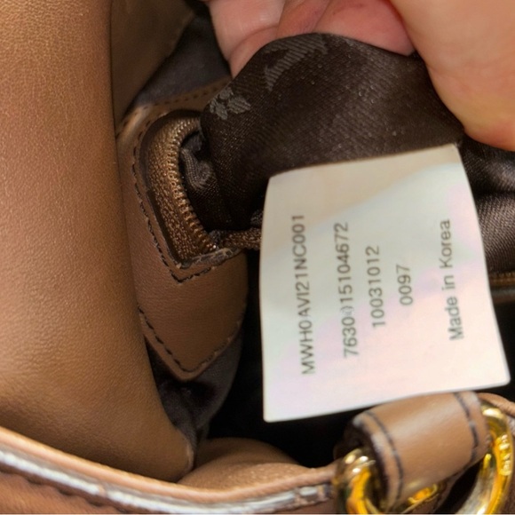 MCM cognac /brown viscose and leather hobo bag - Picture 14 of 17